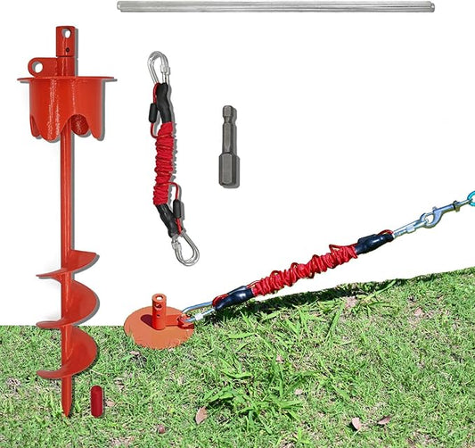 Heavy Duty Dog Tie-Out Stake for Large Dogs