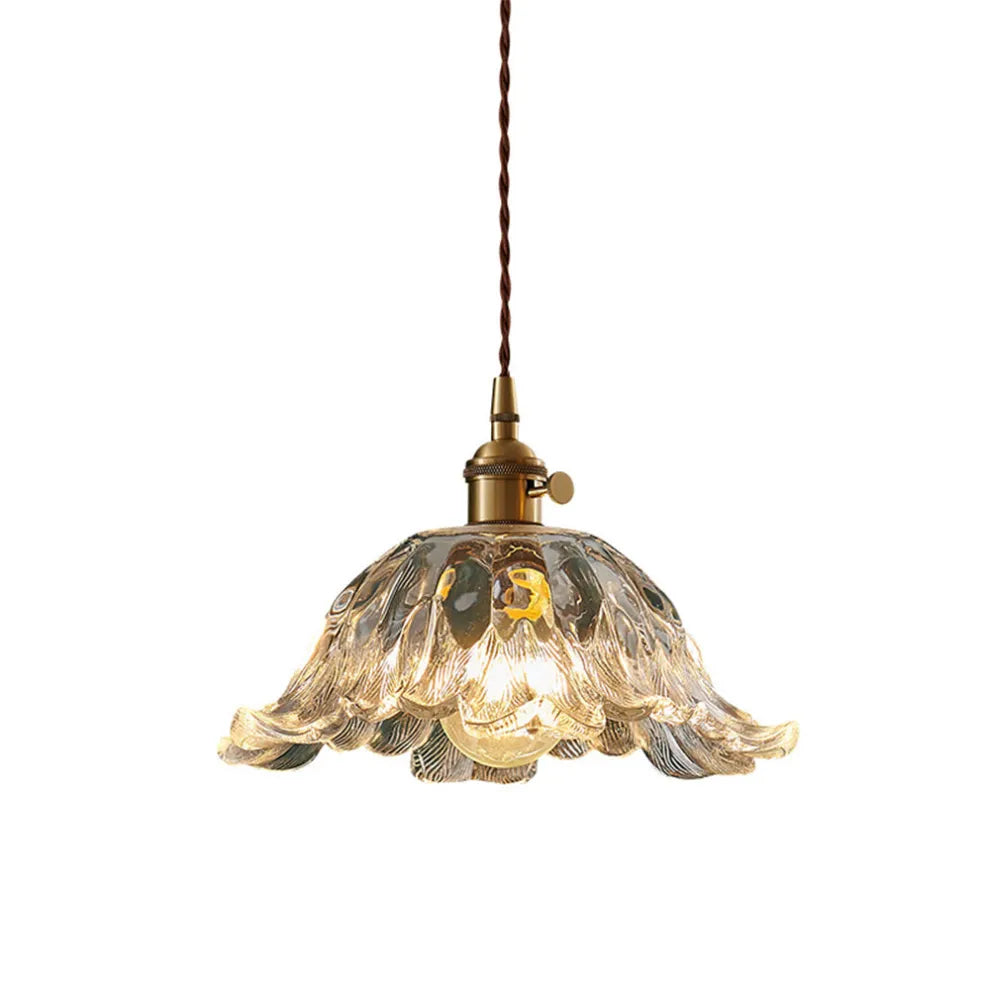 Classic Vintage Flower Glass Pendant Light