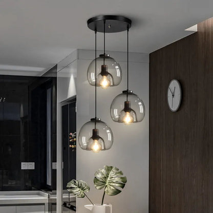 Modern Retro Glass Hanging Light for Elegant Hallways