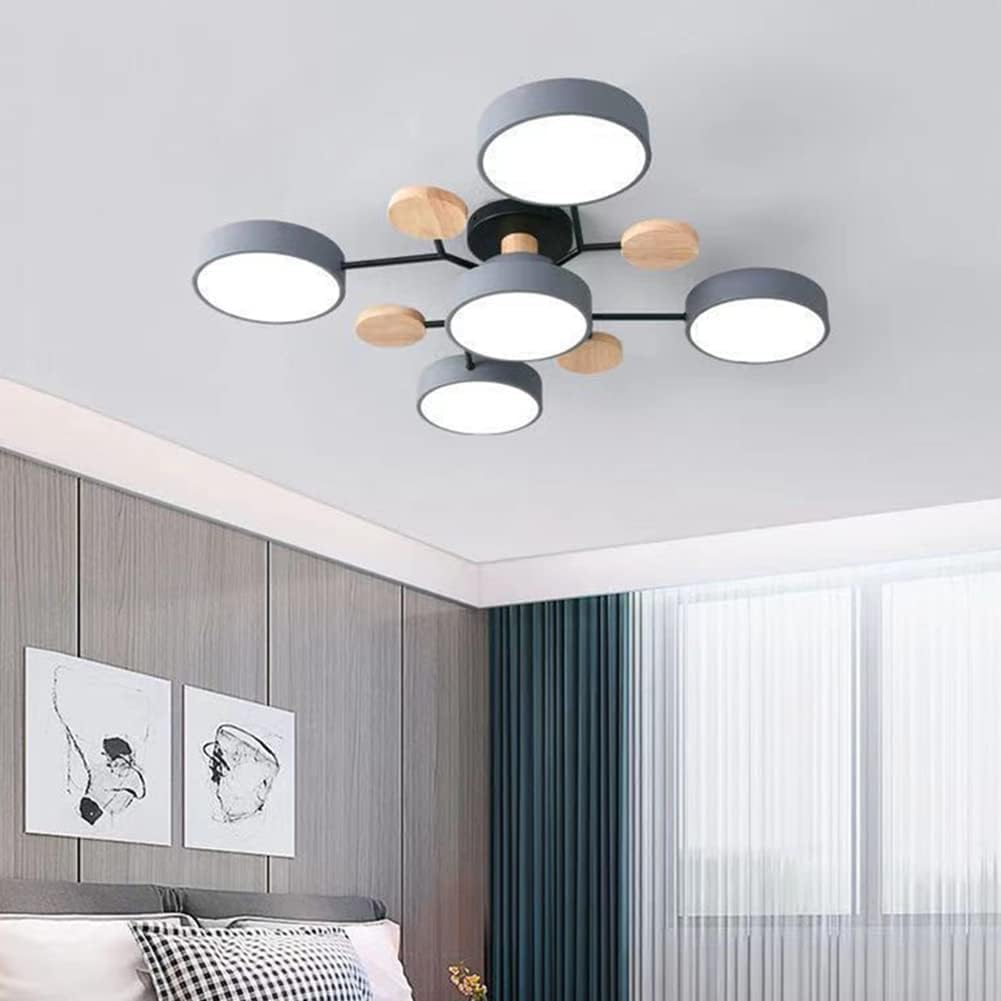 Tyalez Contemporary Round Iron LED Semi-Flush Chandelier