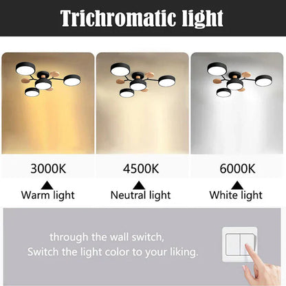 Tyalez Contemporary Round Iron LED Semi-Flush Chandelier