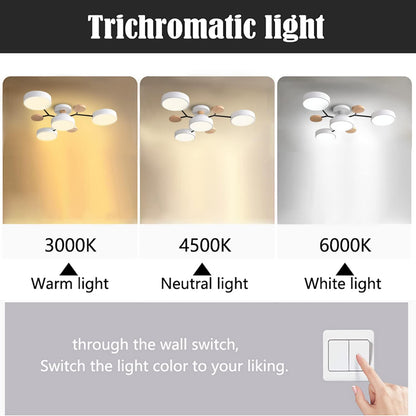 Tyalez Contemporary Round Iron LED Semi-Flush Chandelier