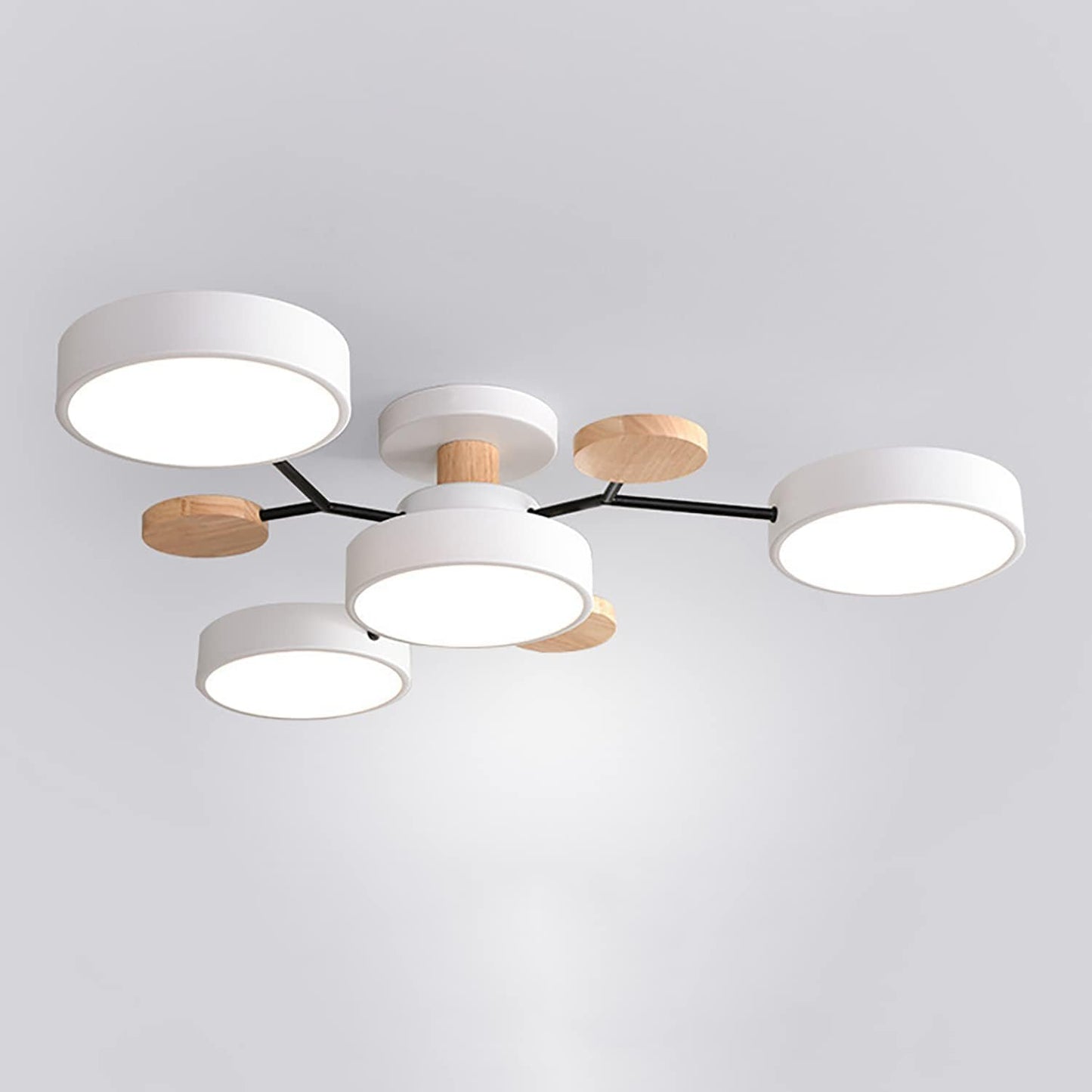Tyalez Contemporary Round Iron LED Semi-Flush Chandelier