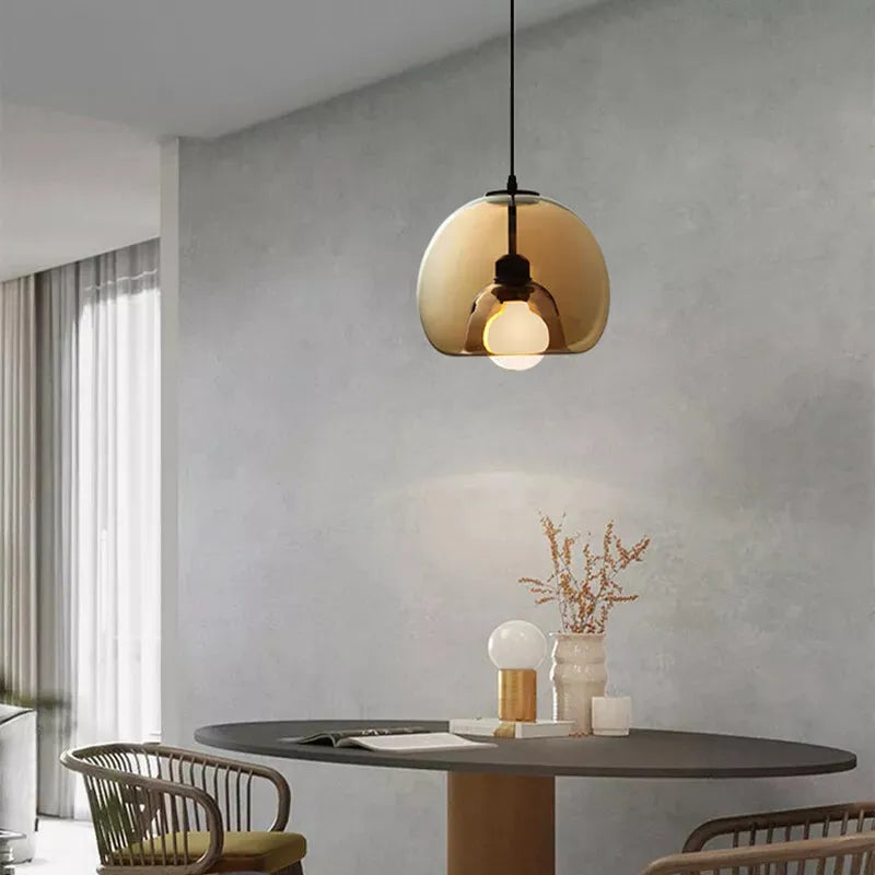Modern Retro Glass Hanging Light for Elegant Hallways