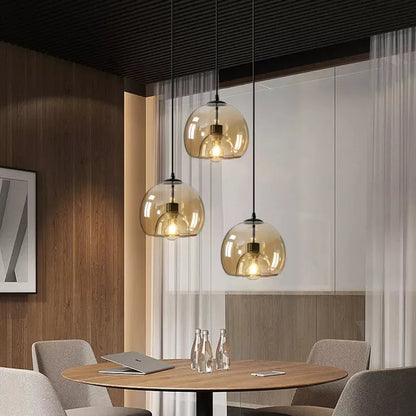 Modern Retro Glass Hanging Light for Elegant Hallways
