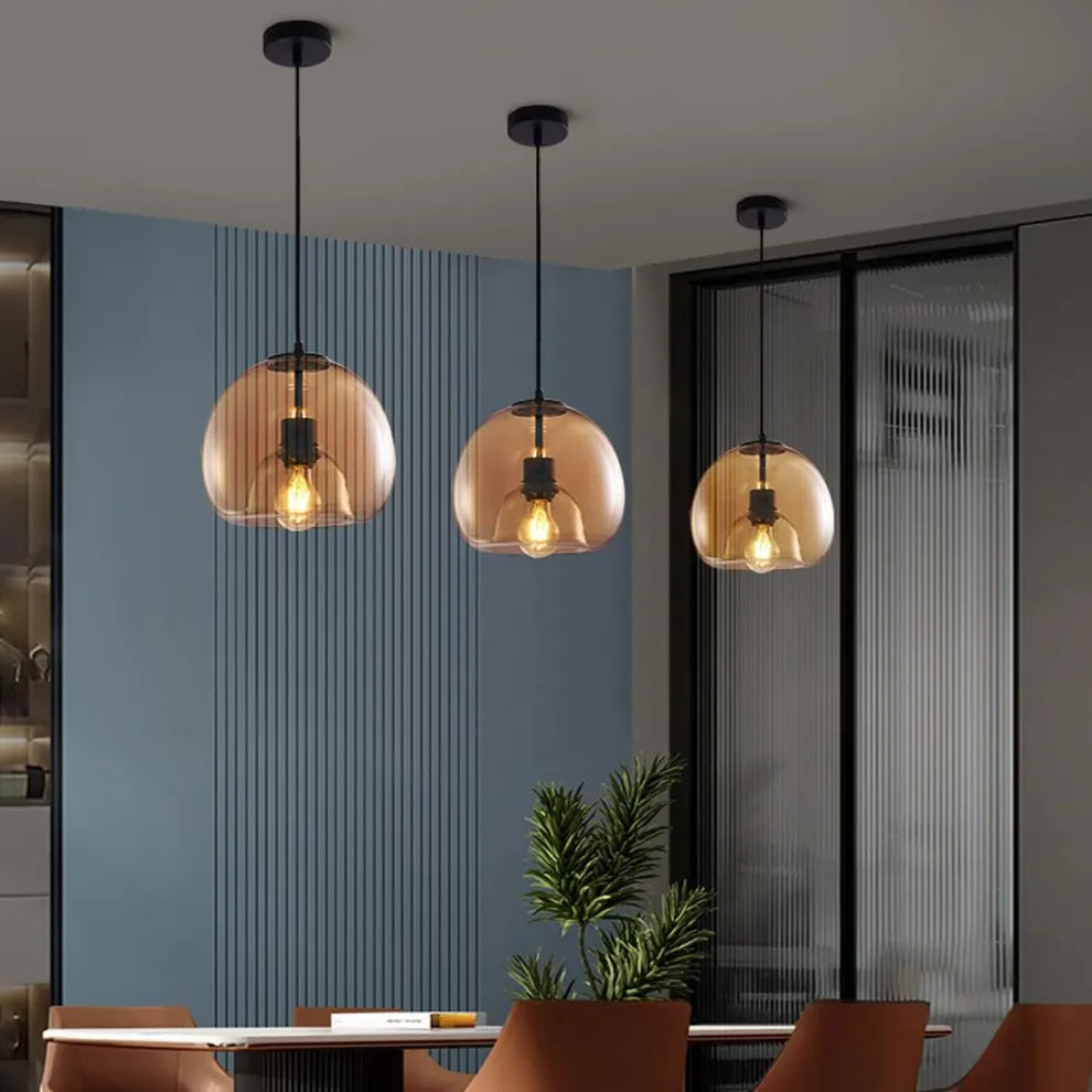 Modern Retro Glass Hanging Light for Elegant Hallways