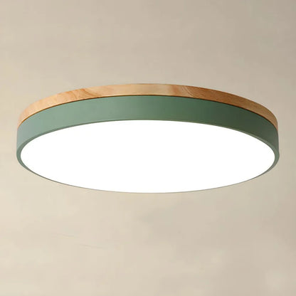 Modern Design Round Minimalist Wood LED Flush Mount Ceiling Light