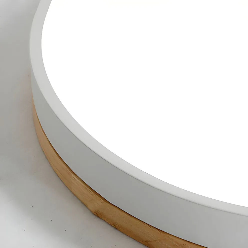 Modern Design Round Minimalist Wood LED Flush Mount Ceiling Light