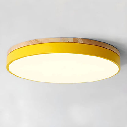 Modern Design Round Minimalist Wood LED Flush Mount Ceiling Light