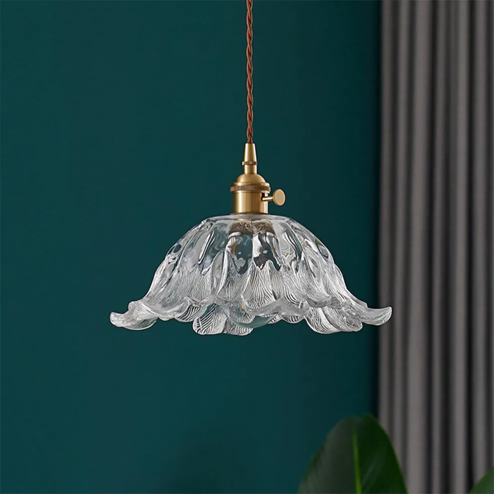 Classic Vintage Flower Glass Pendant Light
