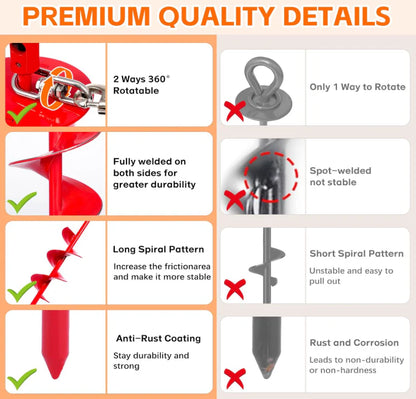 Heavy Duty Dog Tie-Out Stake for Large Dogs