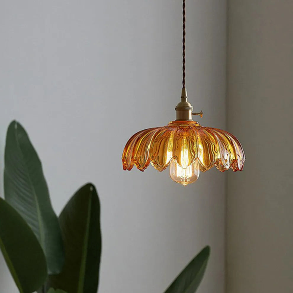 Vintage Glass Flower Ceiling Light – Kitchen & Hallway