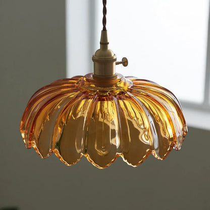 Vintage Glass Flower Ceiling Light – Kitchen & Hallway