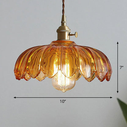Vintage Glass Flower Ceiling Light – Kitchen & Hallway