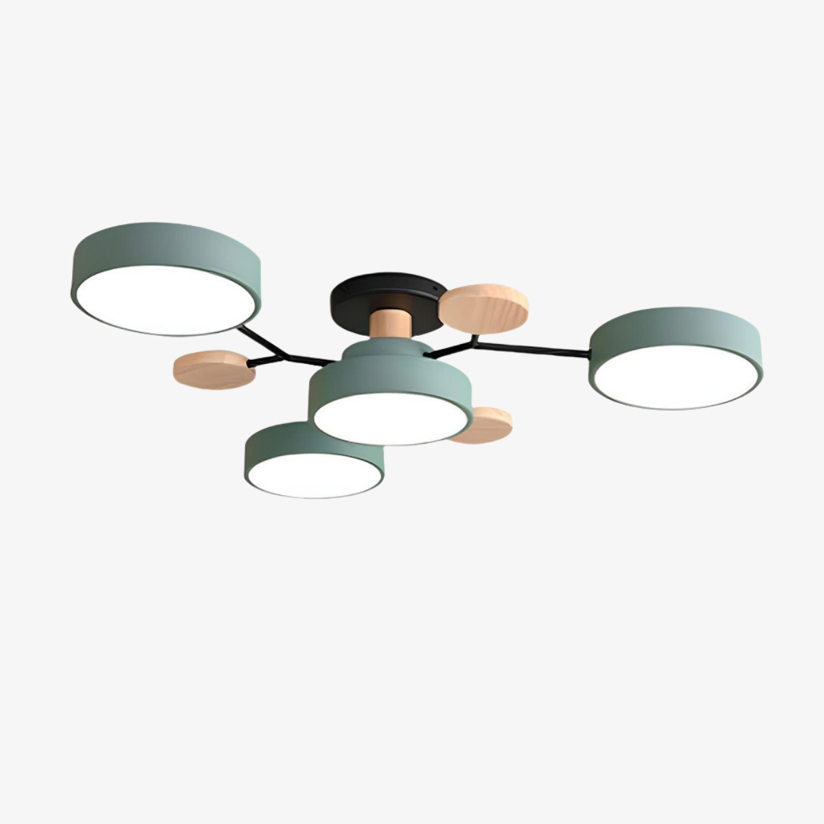 Tyalez Contemporary Round Iron LED Semi-Flush Chandelier