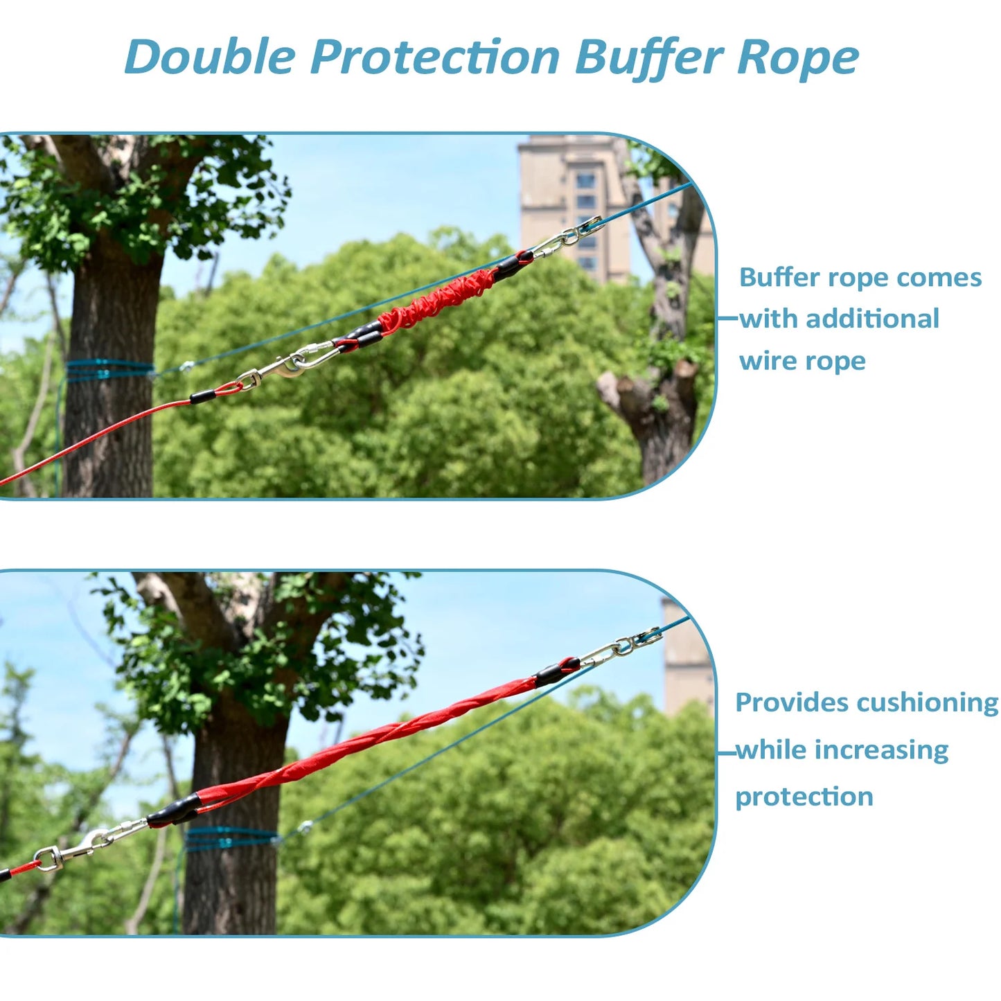 Heavy Duty 50FT Dog Run System with 10FT Tie-Out