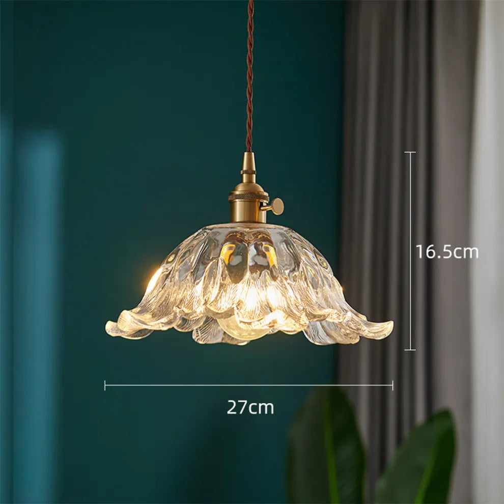 Classic Vintage Flower Glass Pendant Light