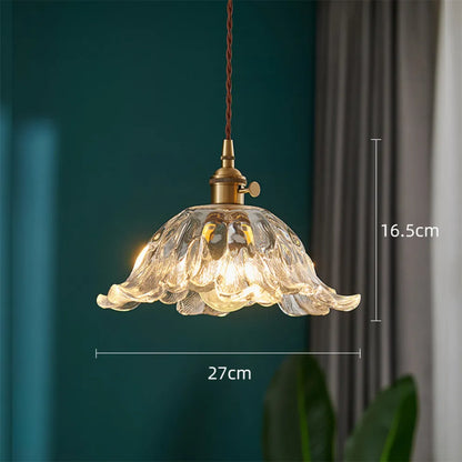 Classic Vintage Flower Glass Pendant Light