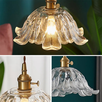 Classic Vintage Flower Glass Pendant Light