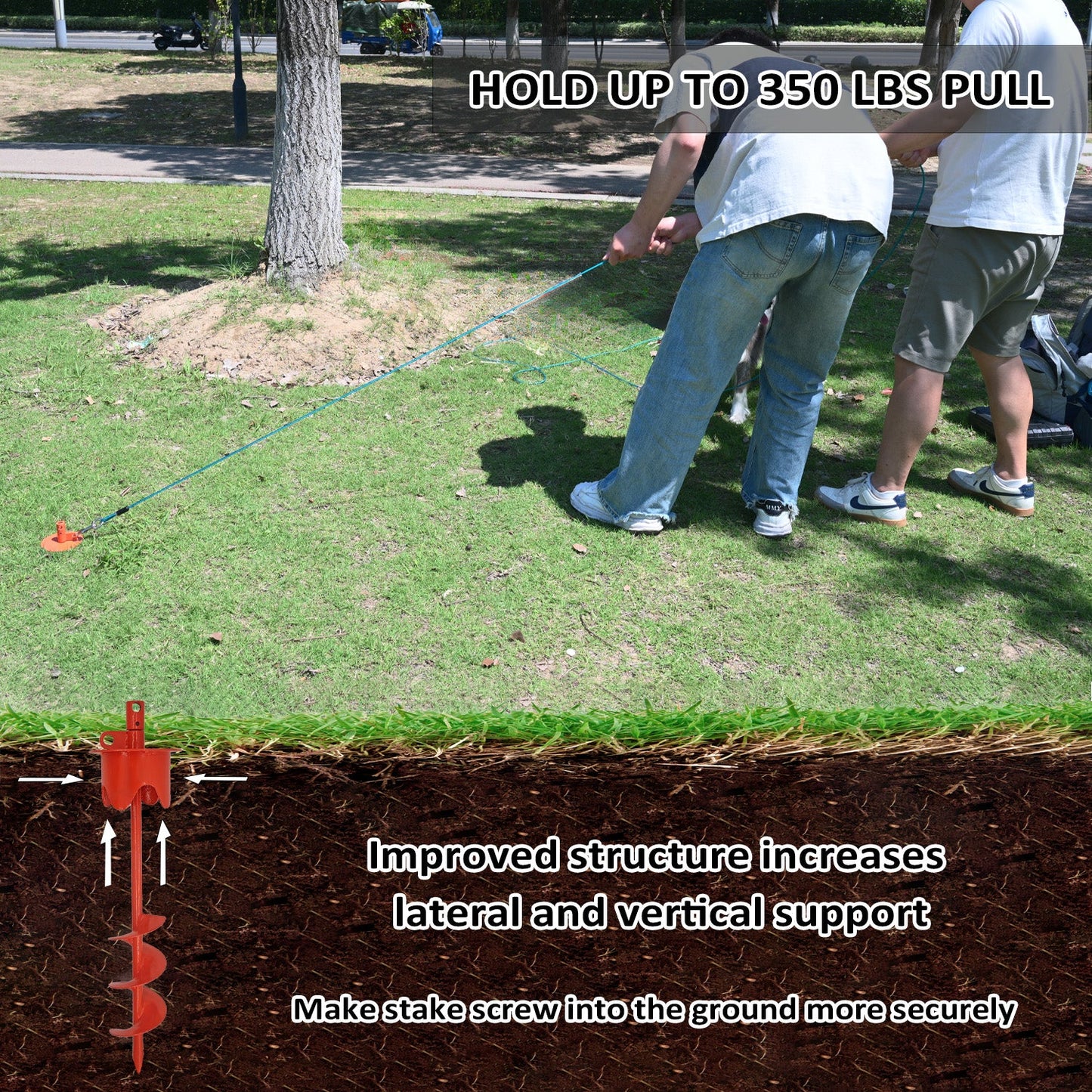 Heavy Duty Dog Tie-Out Stake for Large Dogs