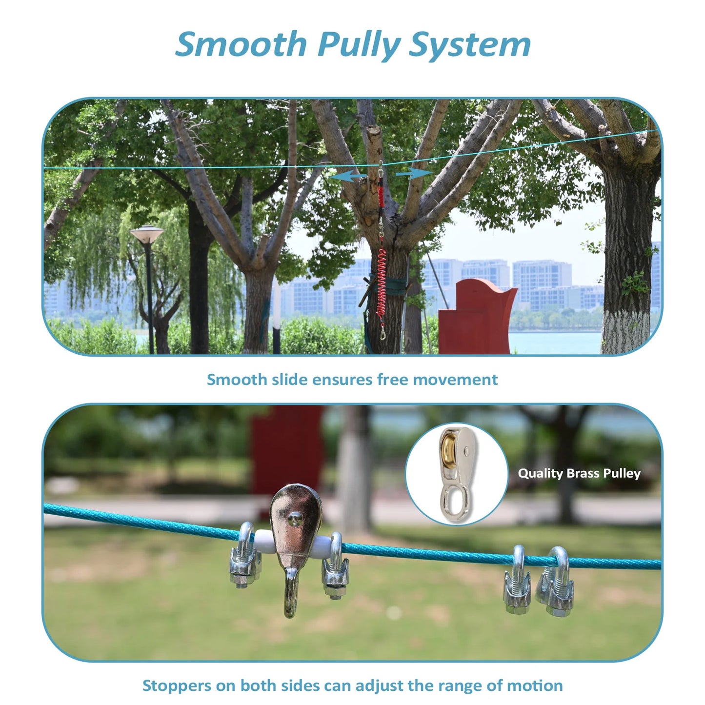 Heavy Duty 50FT Dog Run System with 10FT Tie-Out