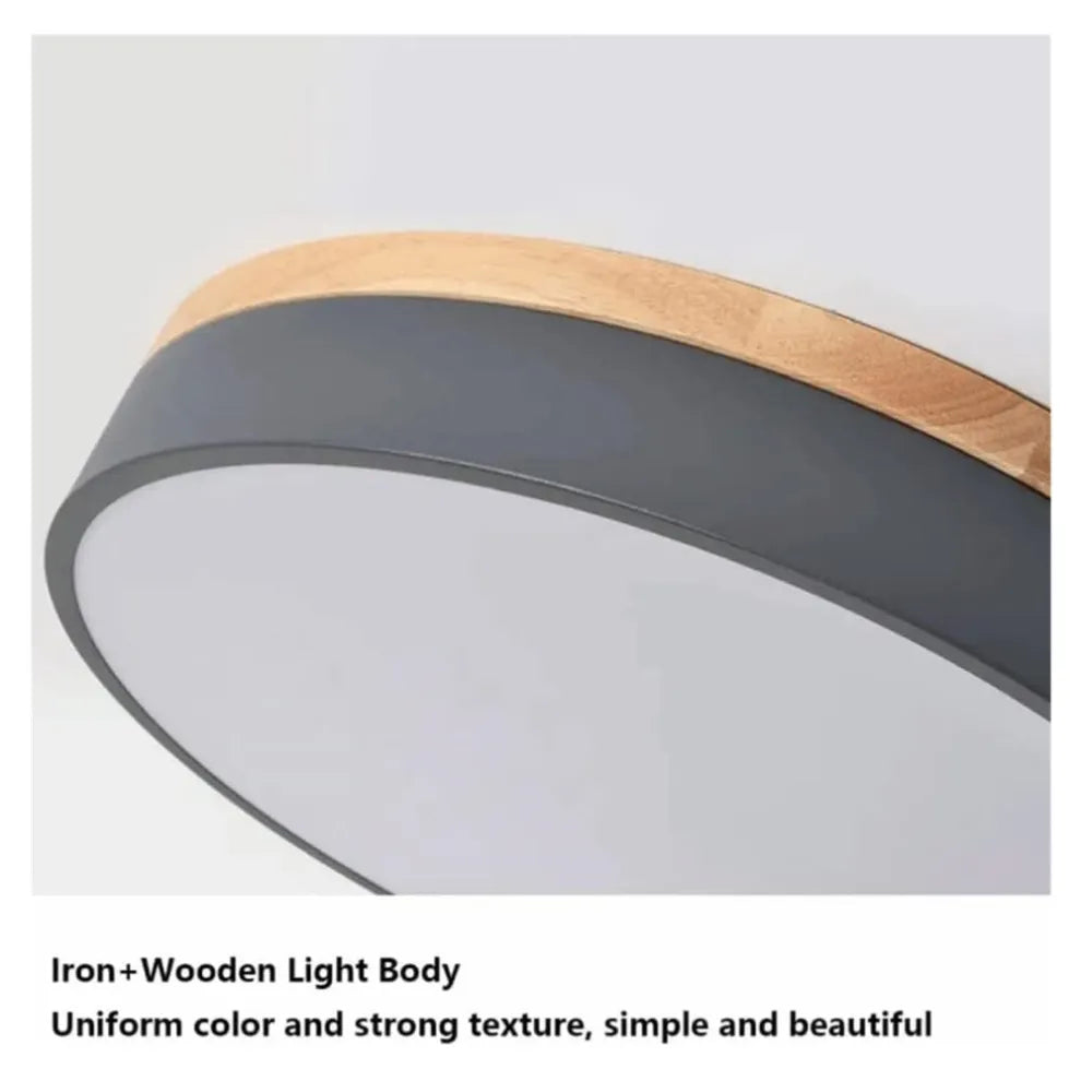 Modern Design Round Minimalist Wood LED Flush Mount Ceiling Light
