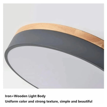 Modern Design Round Minimalist Wood LED Flush Mount Ceiling Light