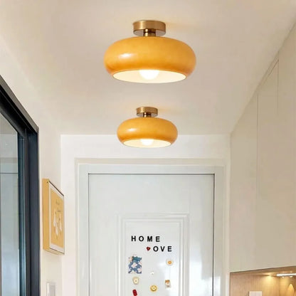 Retro Round Glass Ceiling Light – Elegant Semi-Flush Fixture