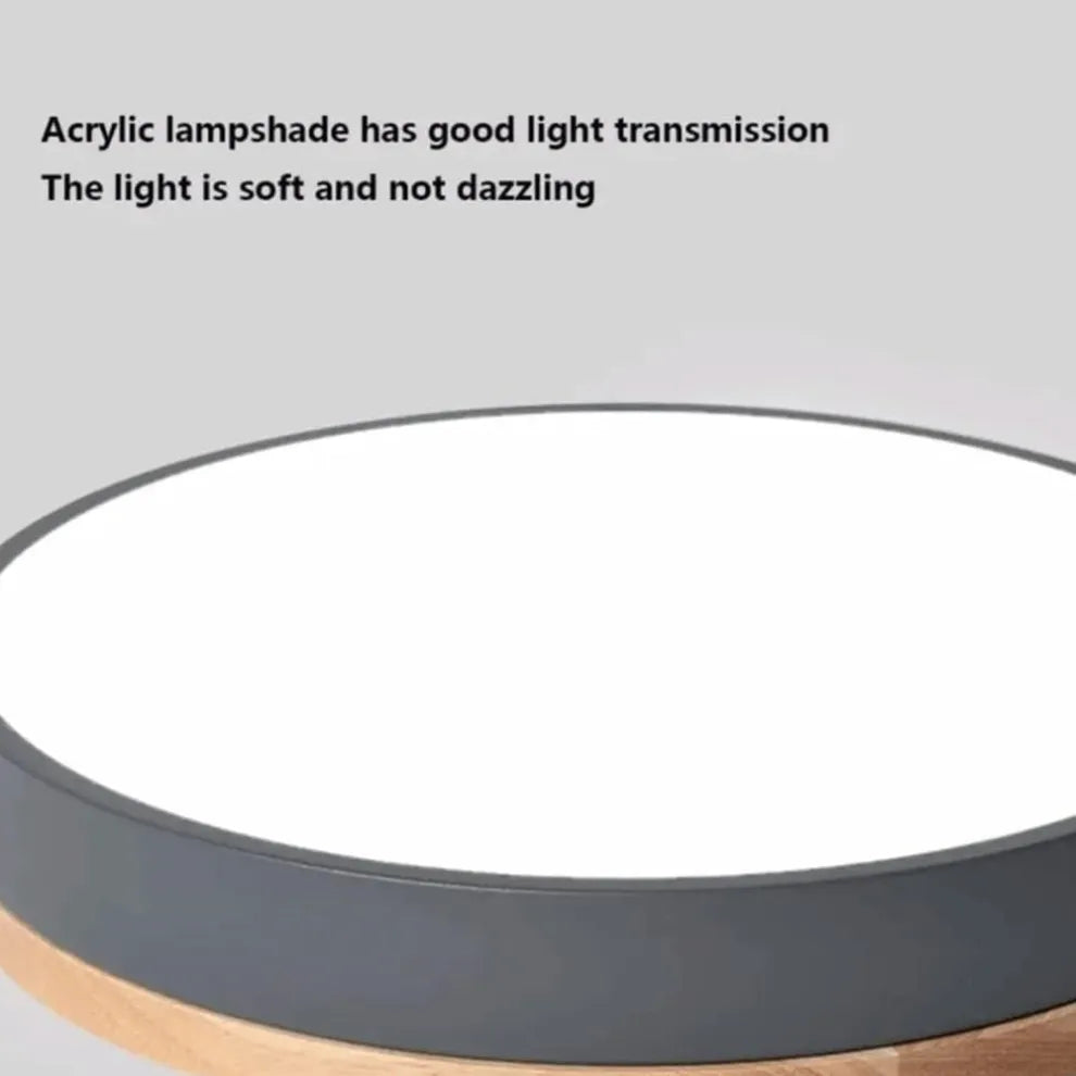 Modern Design Round Minimalist Wood LED Flush Mount Ceiling Light