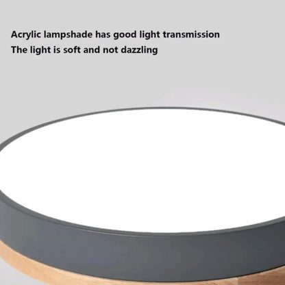 Modern Design Round Minimalist Wood LED Flush Mount Ceiling Light