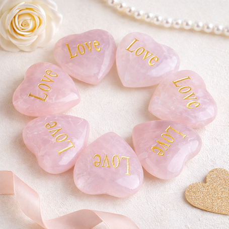 Personalized Rose Quartz Heart Pendant – Engrave Your Message