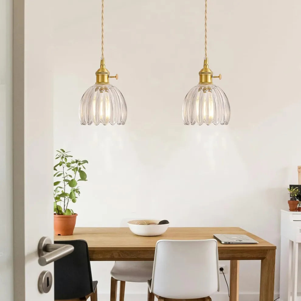 Vintage Flower Glass Pendant Light