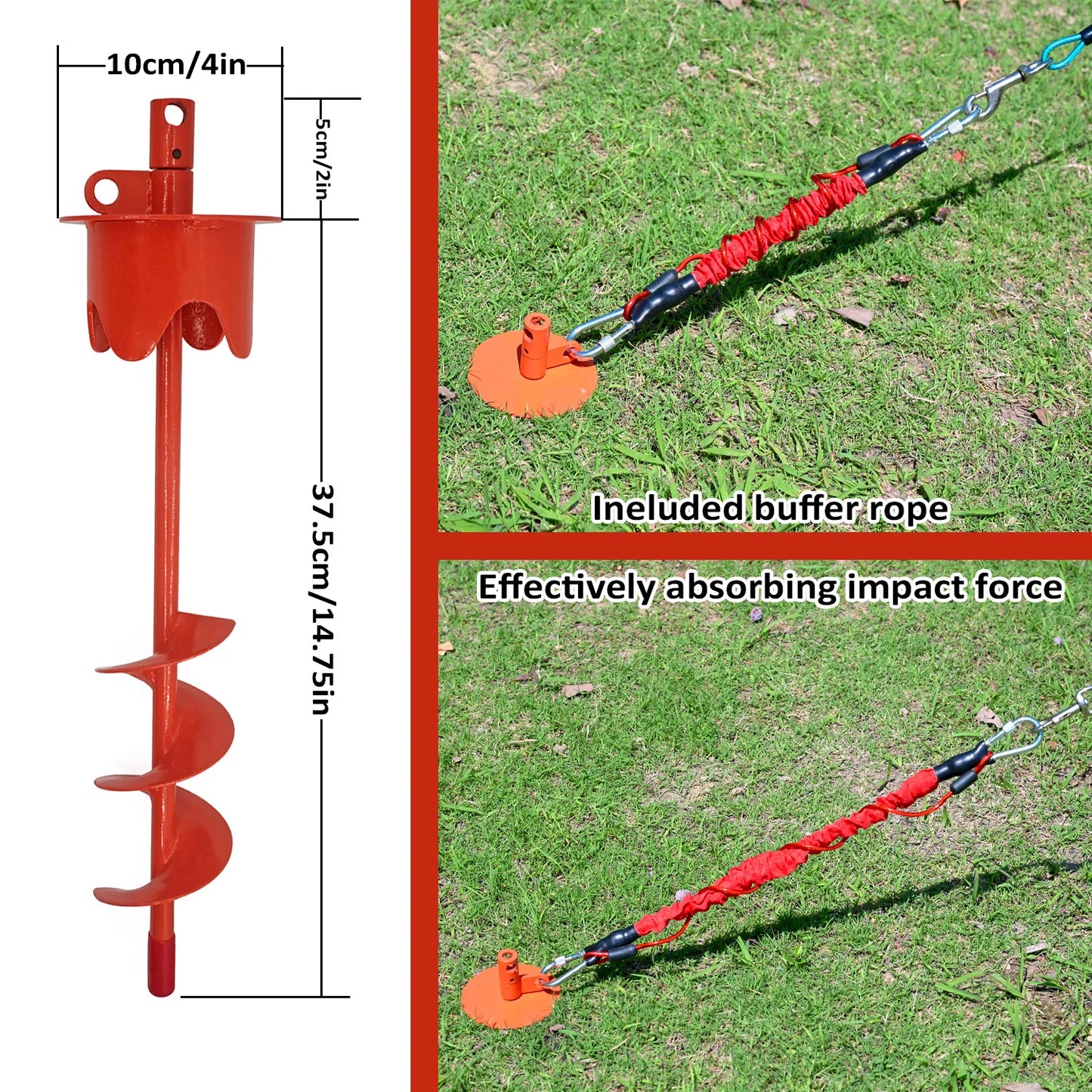 Heavy Duty Dog Tie-Out Stake for Large Dogs