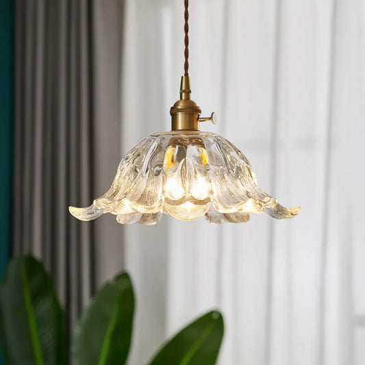 Classic Vintage Flower Glass Pendant Light