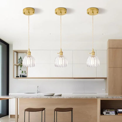 Vintage Flower Glass Pendant Light