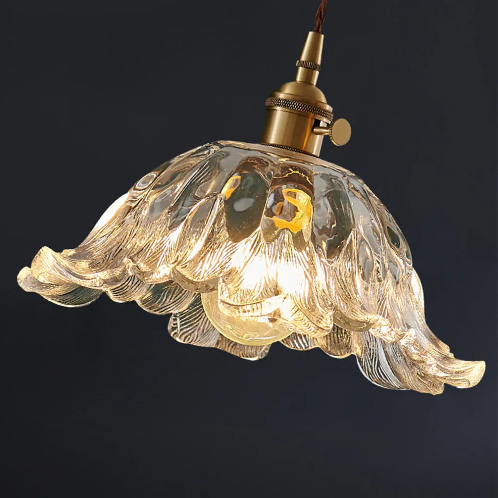 Classic Vintage Flower Glass Pendant Light