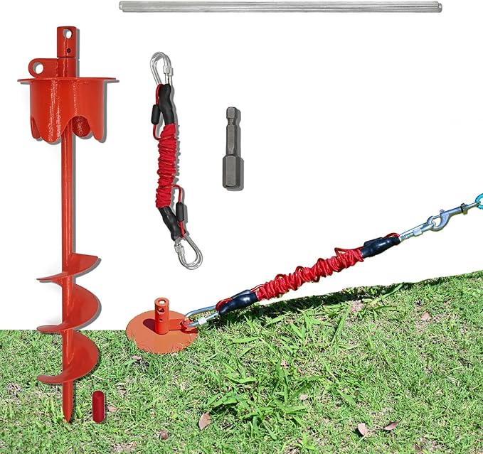 Heavy Duty Dog Tie-Out Stake for Large Dogs