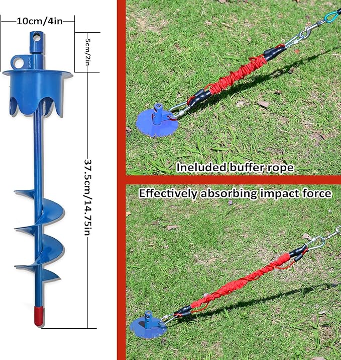 Heavy Duty Dog Tie-Out Stake for Large Dogs