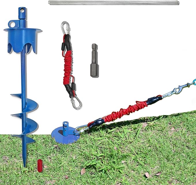 Heavy Duty Dog Tie-Out Stake for Large Dogs