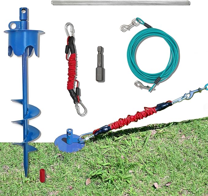 Heavy Duty Dog Tie-Out Stake for Large Dogs
