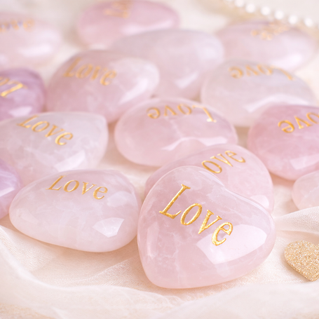 Personalized Rose Quartz Heart Pendant – Engrave Your Message