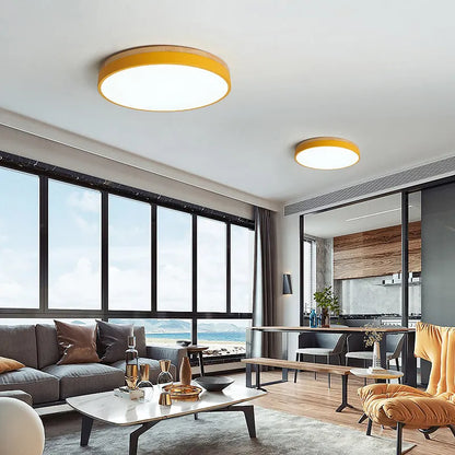 Modern Design Round Minimalist Wood LED Flush Mount Ceiling Light