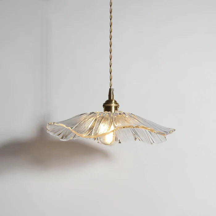 Tyalez Retro Lotus Leaf Shape Glass Pendant Lamp