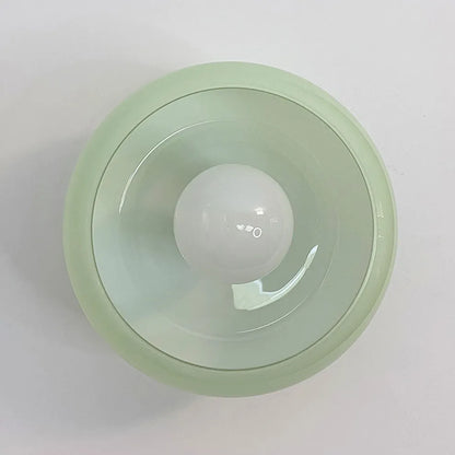 Retro Round Glass Ceiling Light – Elegant Semi-Flush Fixture