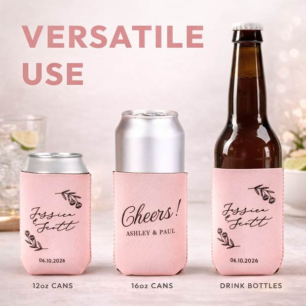 Custom Name Wedding Can Cooler Sleeves Favors