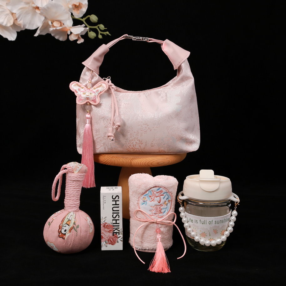 Pink Charm Satin Pouch