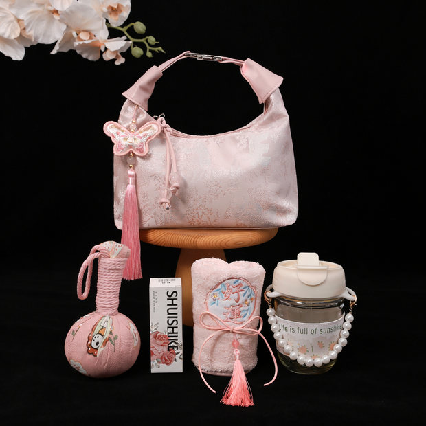 Pink Charm Satin Pouch