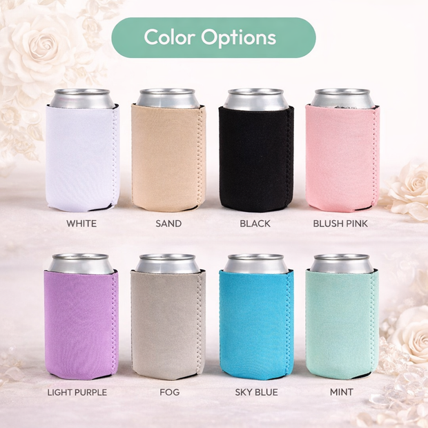 Custom Name Wedding Can Cooler Sleeves Favors