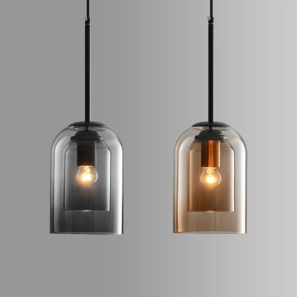 Minimalist Design Double Layer Glass Pendant Light