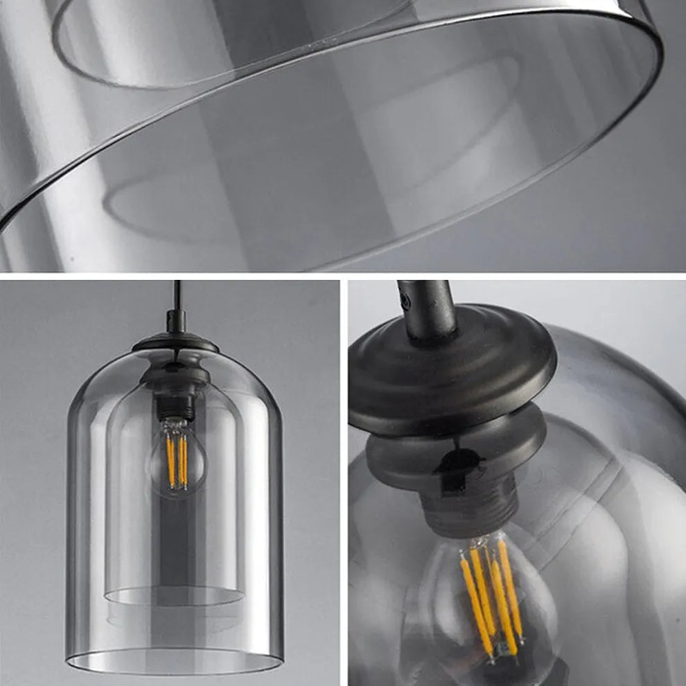 Minimalist Design Double Layer Glass Pendant Light